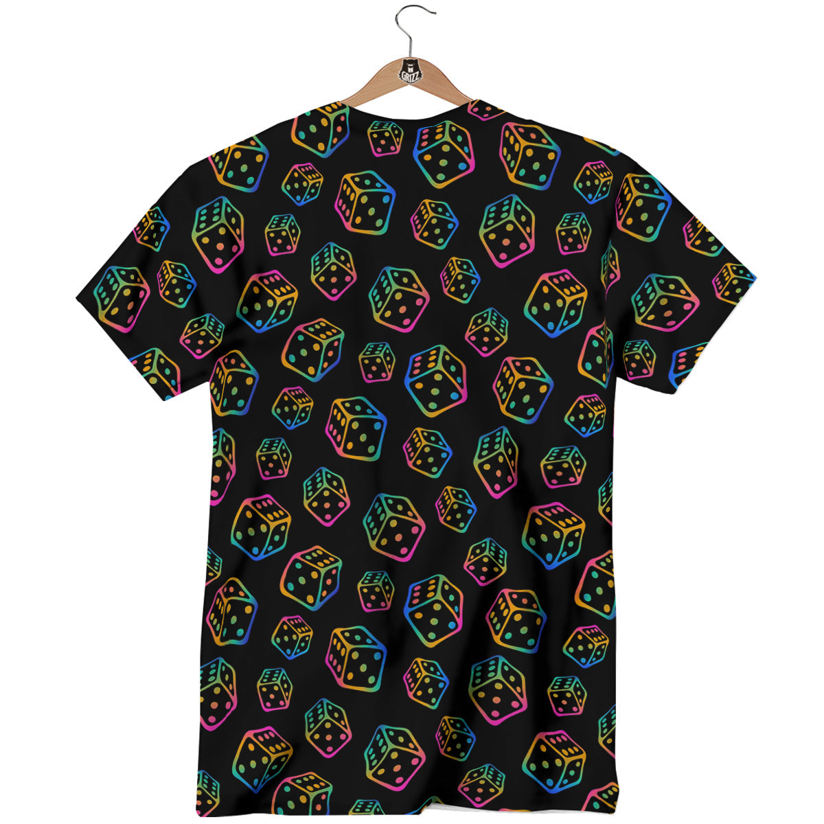Rainbow Dice Print Pattern T-Shirt-grizzshop