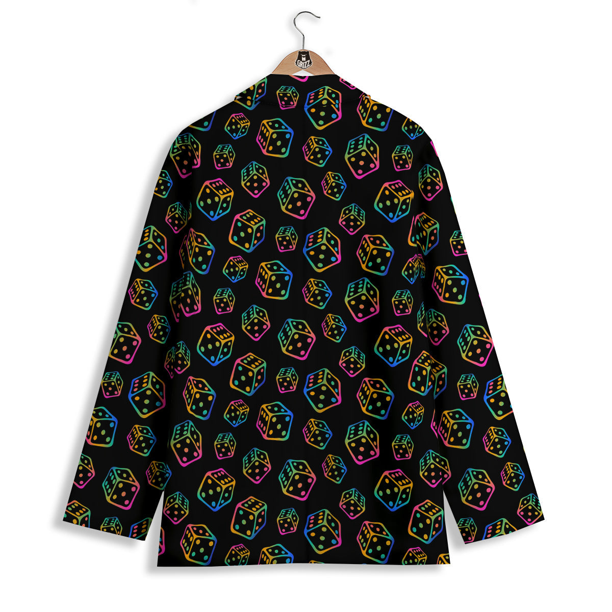Rainbow Dice Print Pattern Women's Blazer-grizzshop
