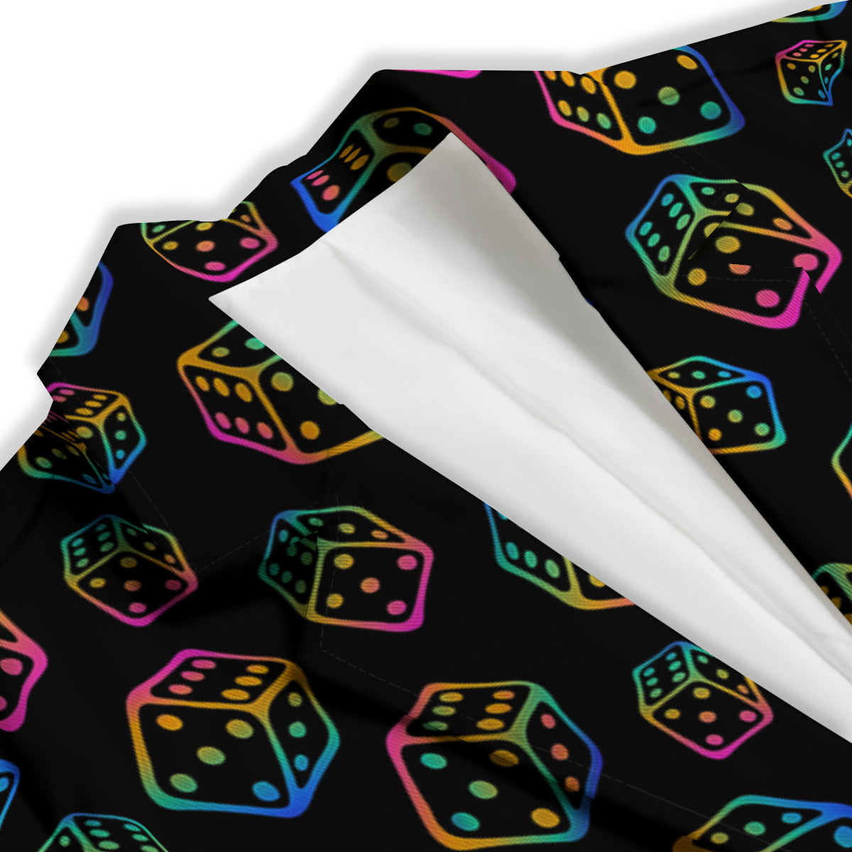 Rainbow Dice Print Pattern Women's Blazer-grizzshop