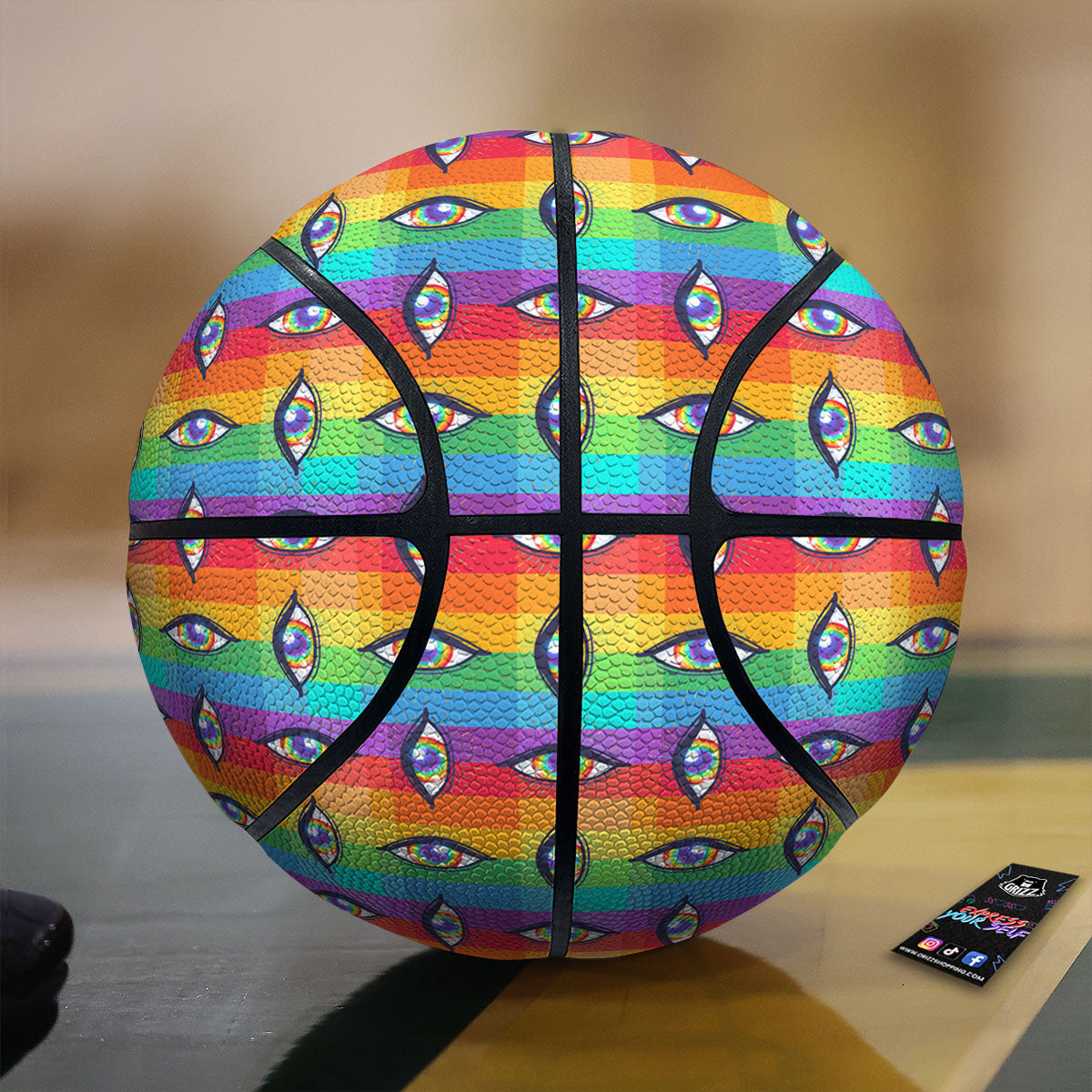 Rainbow Eyes LGBT Pride Print Pattern Basketball-grizzshop
