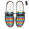 Rainbow Eyes LGBT Pride Print Pattern Black Loafers-grizzshop