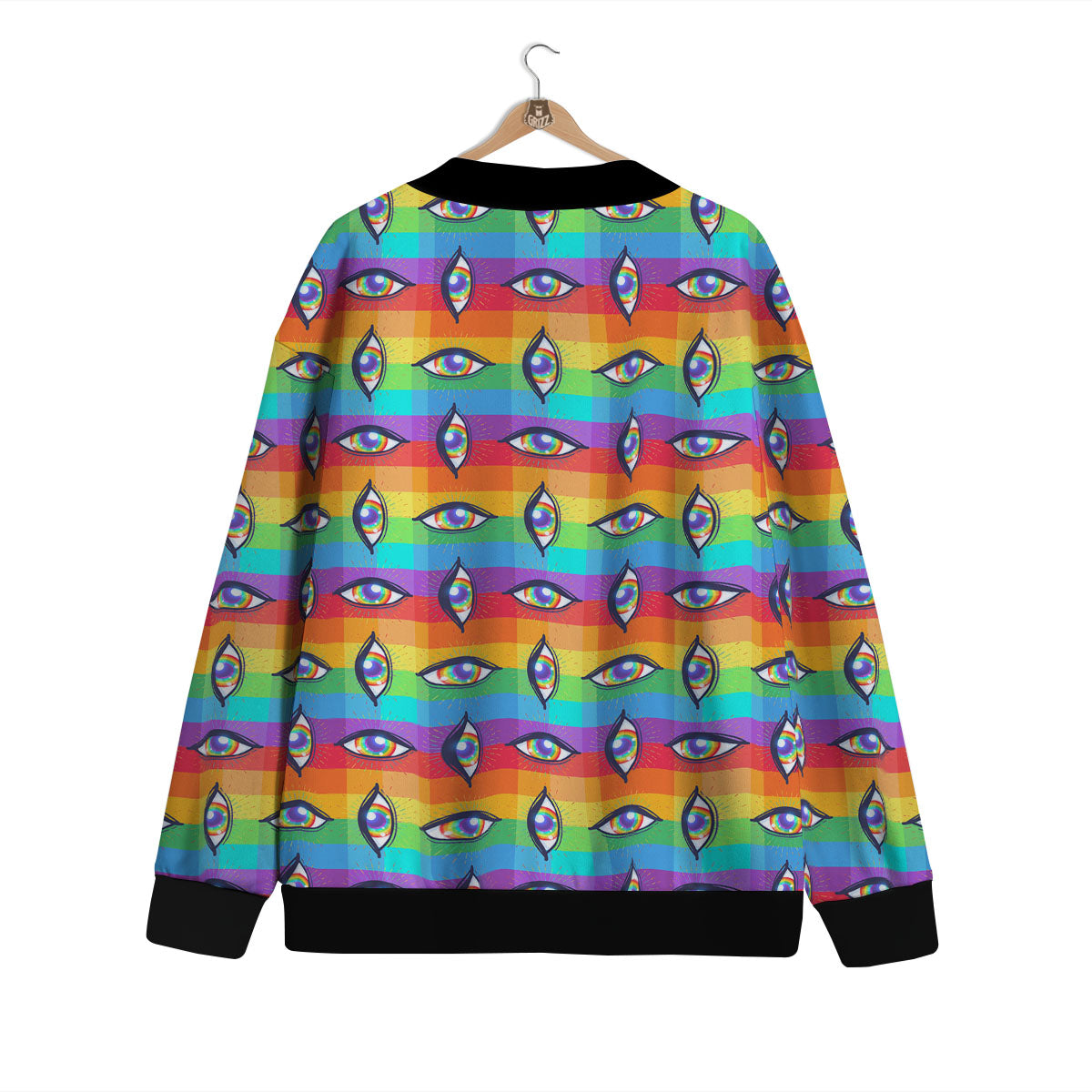 Rainbow Eyes LGBT Pride Print Pattern Cardigan-grizzshop