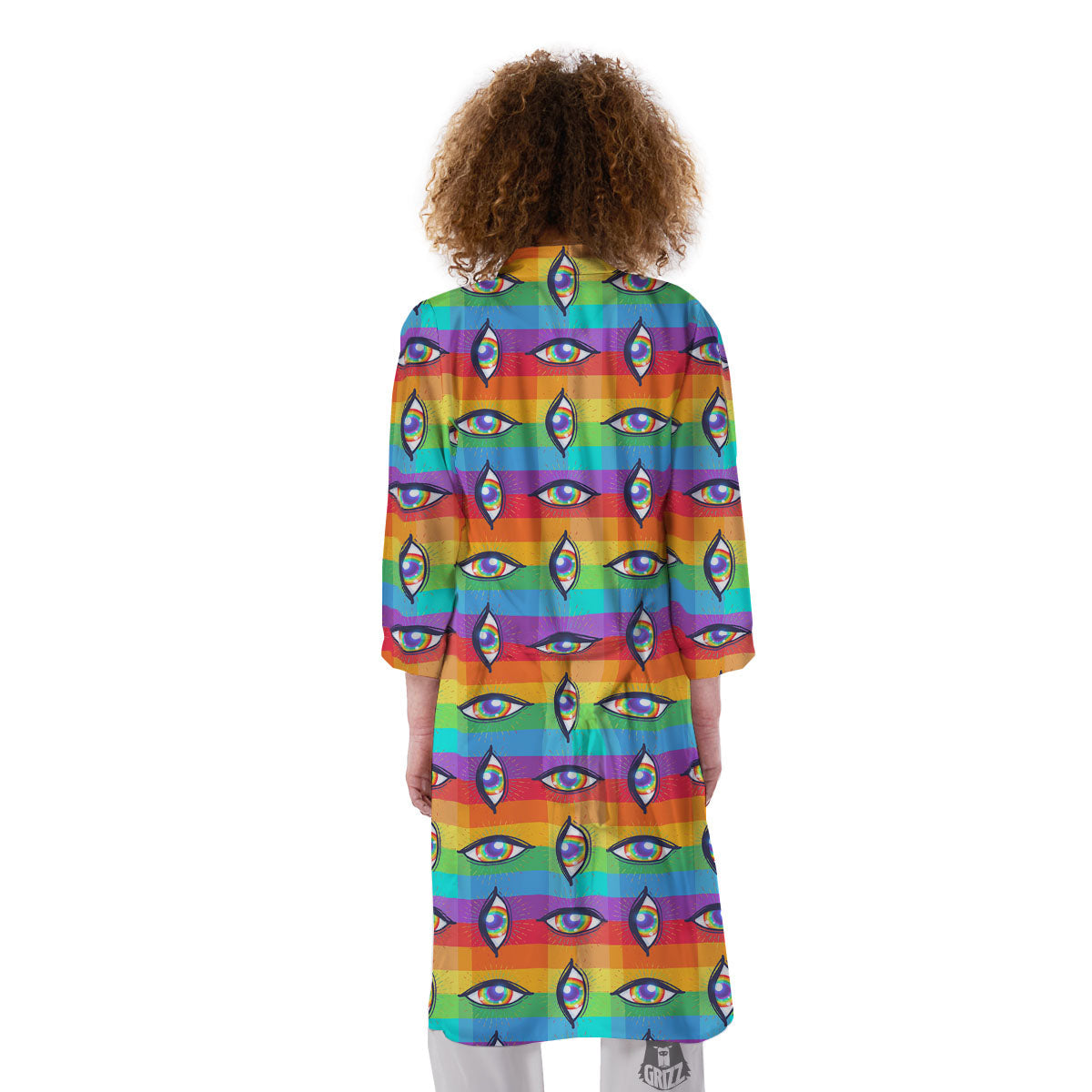 Rainbow Eyes LGBT Pride Print Pattern Kimono-grizzshop