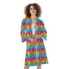 Rainbow Eyes LGBT Pride Print Pattern Kimono-grizzshop