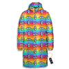 Rainbow Eyes LGBT Pride Print Pattern Long Down Jacket-grizzshop