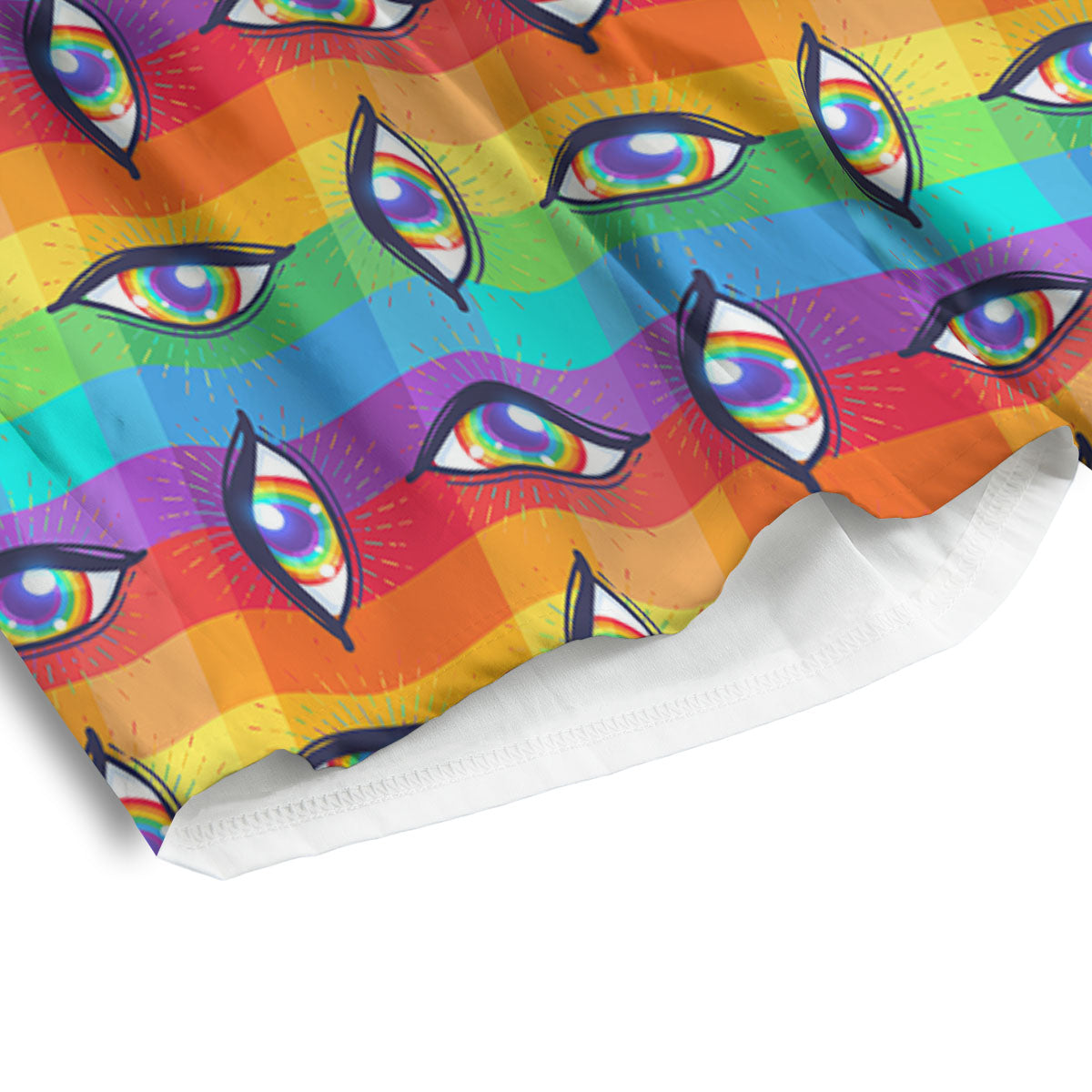 Rainbow Eyes LGBT Pride Print Pattern Men's Athletic Shorts