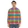 Rainbow Eyes LGBT Pride Print Pattern Men's Dress Shirts-grizzshop