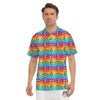 Rainbow Eyes LGBT Pride Print Pattern Men's Golf Shirts-grizzshop