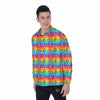 Rainbow Eyes LGBT Pride Print Pattern Men's Long Sleeve Shirts-grizzshop