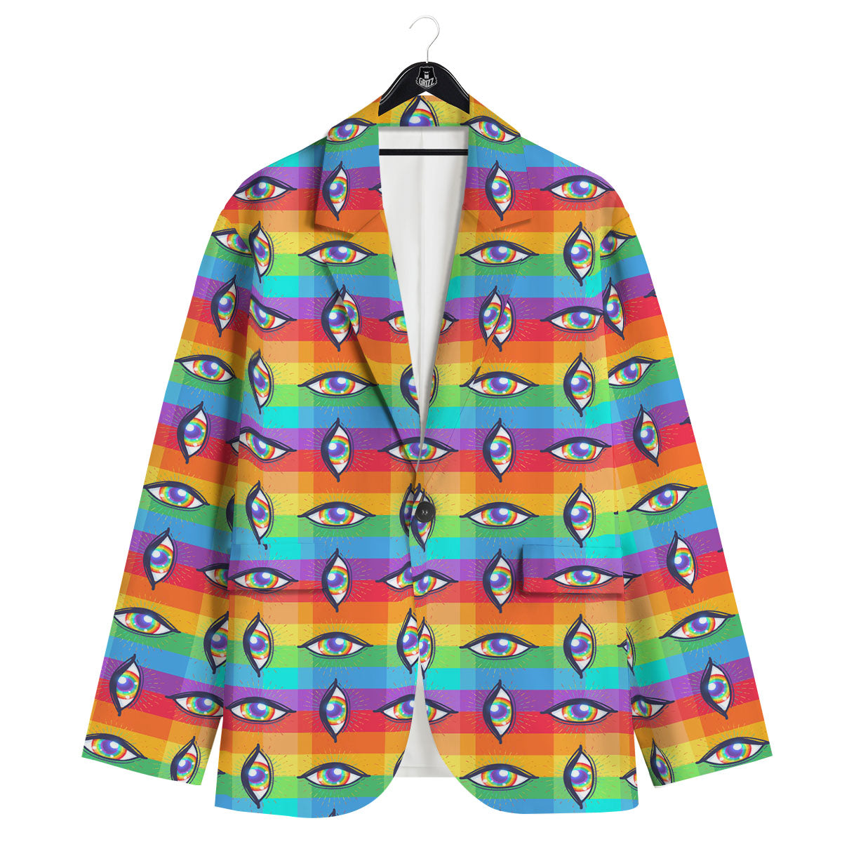 Rainbow Eyes LGBT Pride Print Pattern Men's Sport Coat-grizzshop