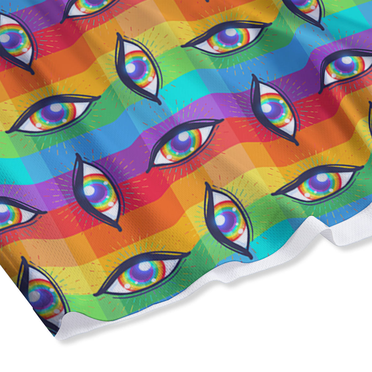 Rainbow Eyes LGBT Pride Print Pattern Mesh Shorts
