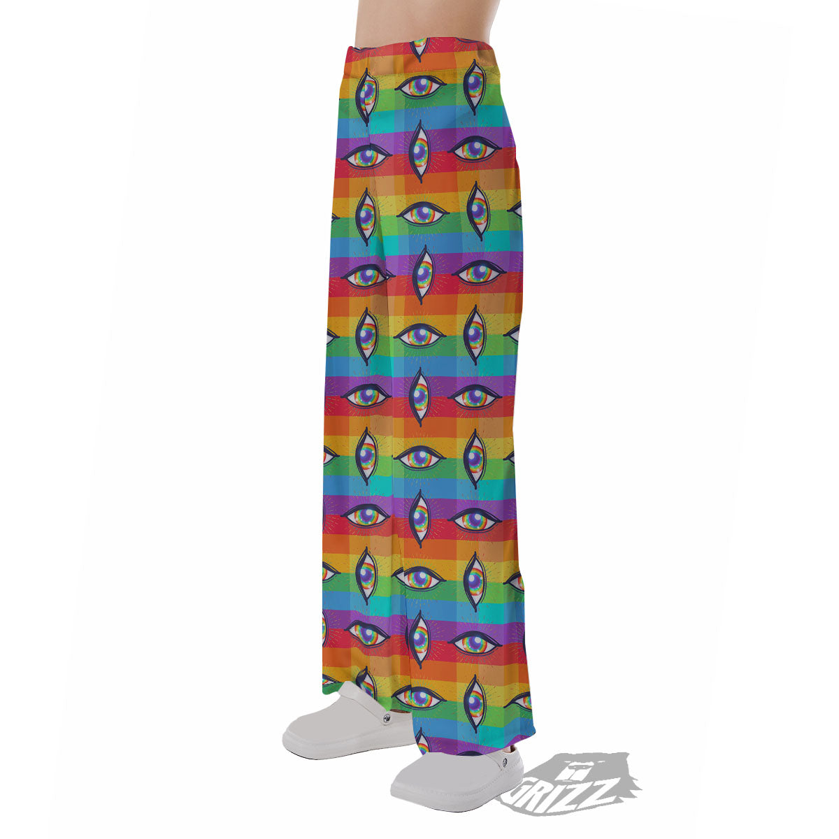 Rainbow Eyes LGBT Pride Print Pattern Pajama Pants-grizzshop