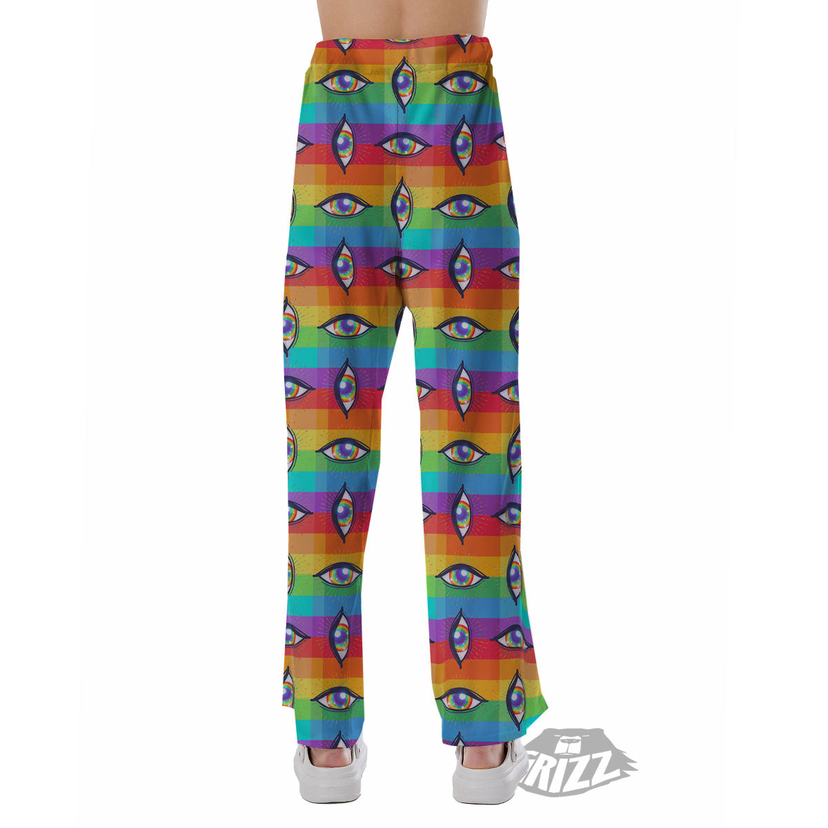 Rainbow Eyes LGBT Pride Print Pattern Pajama Pants-grizzshop