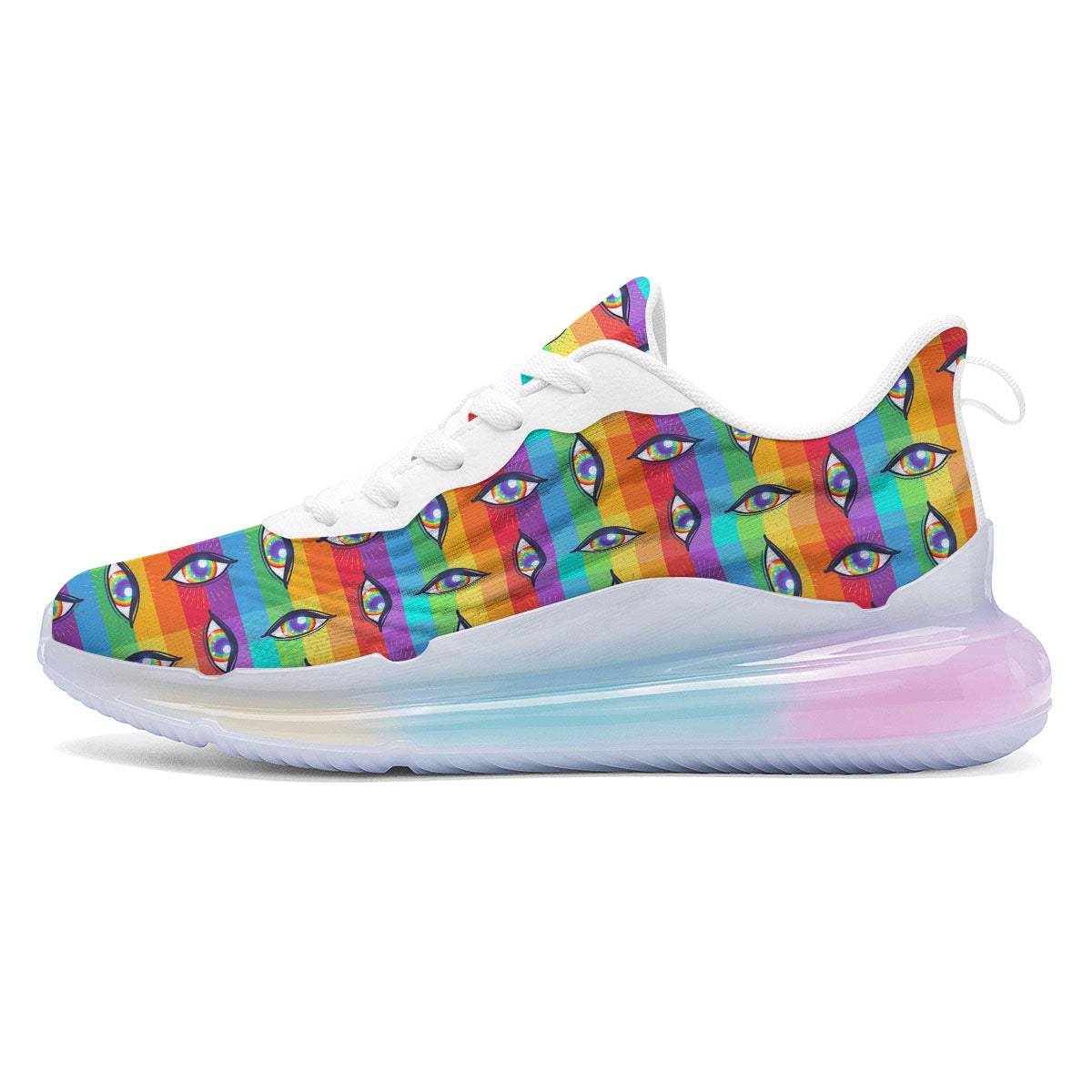 Rainbow Eyes LGBT Pride Print Pattern Running Sneakers-grizzshop