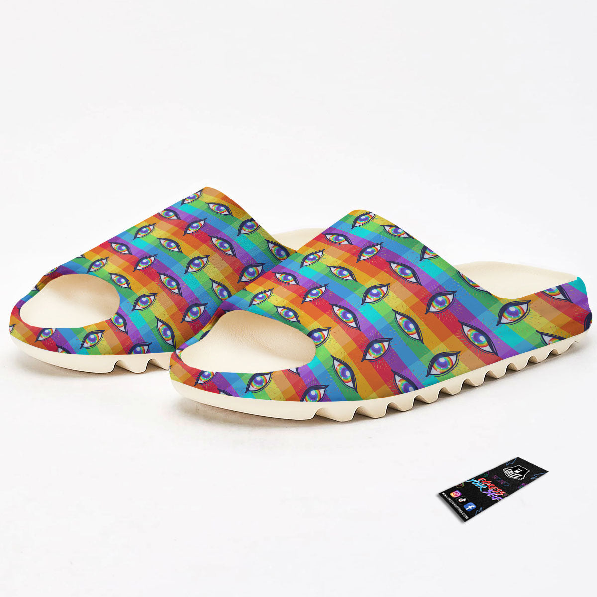 Rainbow Eyes LGBT Pride Print Pattern Sandals-grizzshop