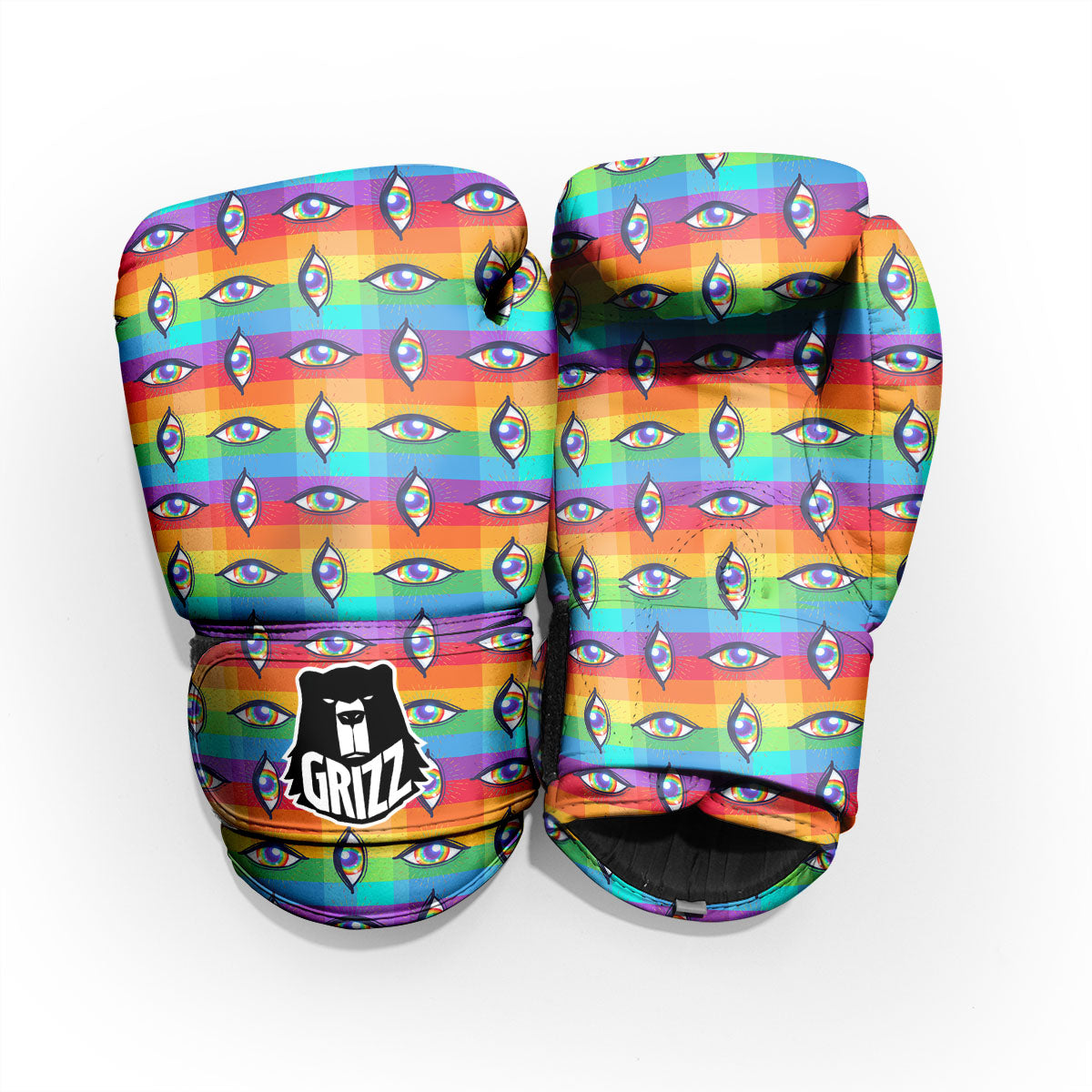 Rainbow Eyes LGBT Pride Print Pattern Pro Boxing Glove