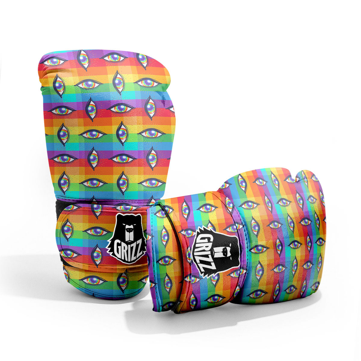 Rainbow Eyes LGBT Pride Print Pattern Pro Boxing Glove