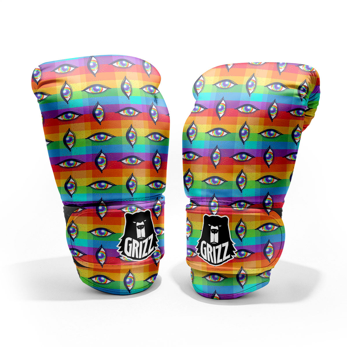 Rainbow Eyes LGBT Pride Print Pattern Pro Boxing Glove