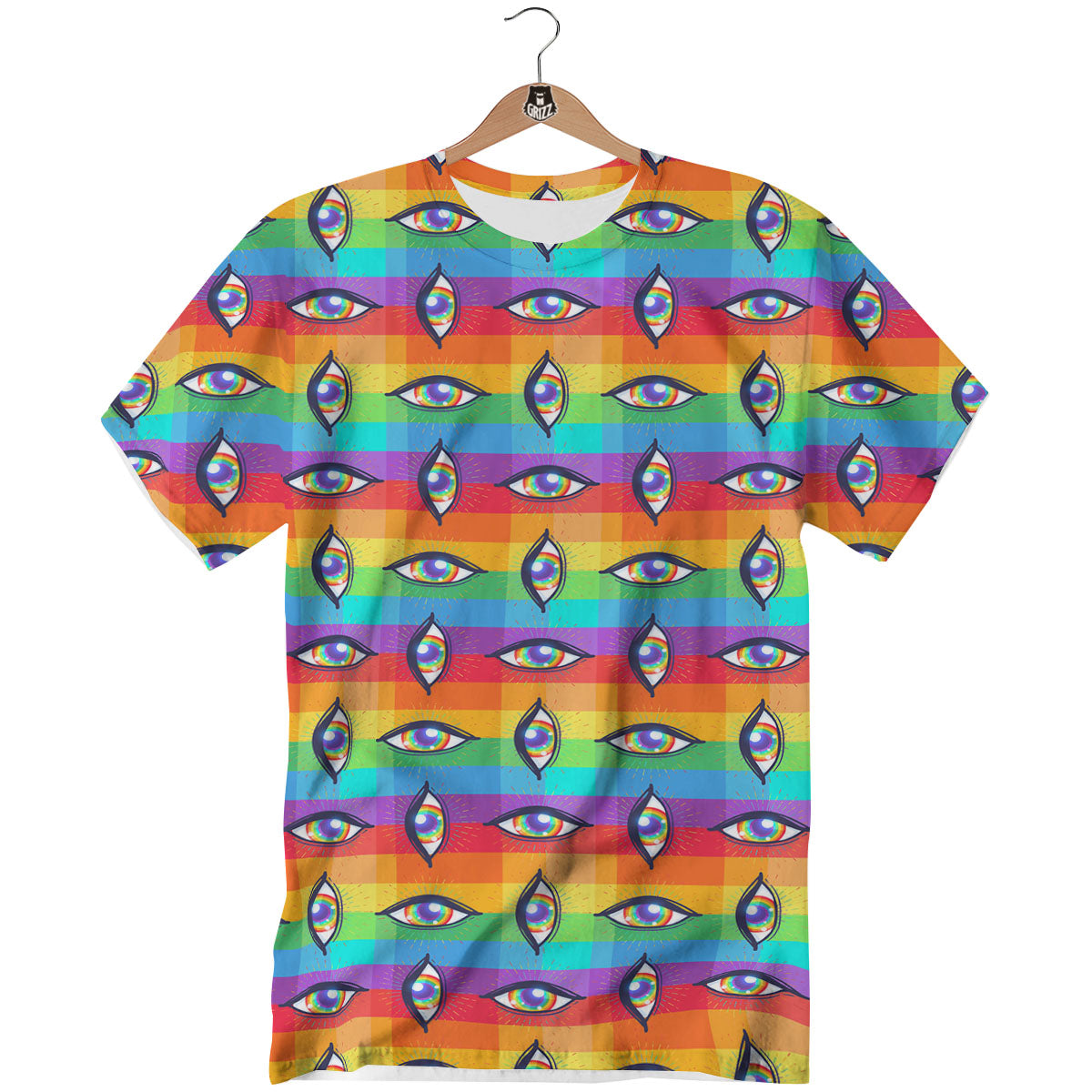 Rainbow Eyes LGBT Pride Print Pattern T-Shirt-grizzshop