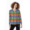 Rainbow Eyes LGBT Pride Print Pattern Women's Long Sleeve Shirts-grizzshop