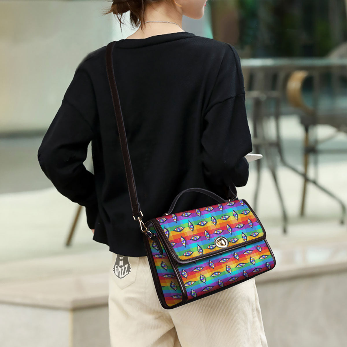Rainbow Eyes LGBT Pride Print Pattern Women's Satchel Bag-grizzshop