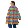 Rainbow Eyes LGBT Pride Print Pattern Women's Sherpa Jacket-grizzshop