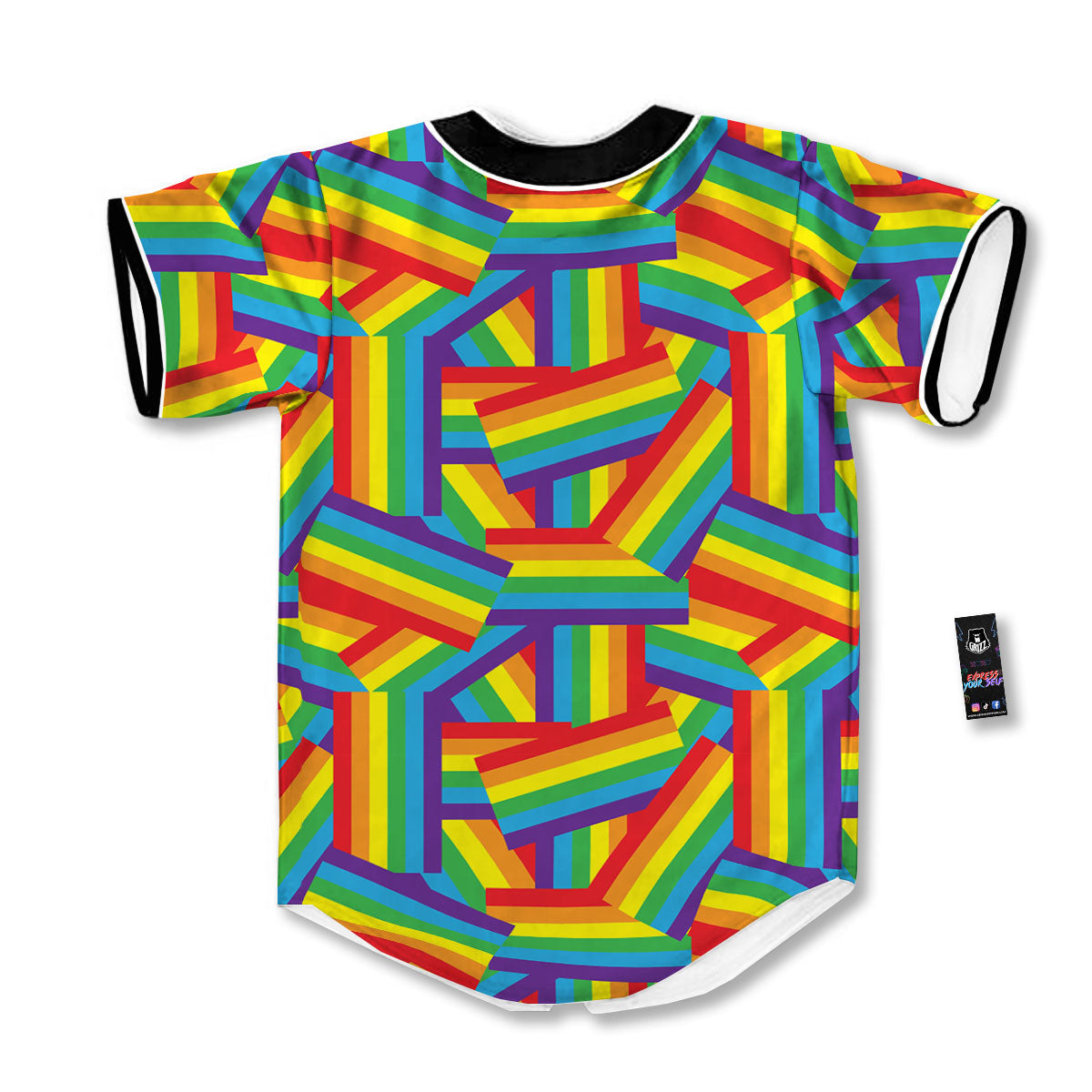 Rainbow Flag LGBT Pride Pattern Baseball Jersey-grizzshop