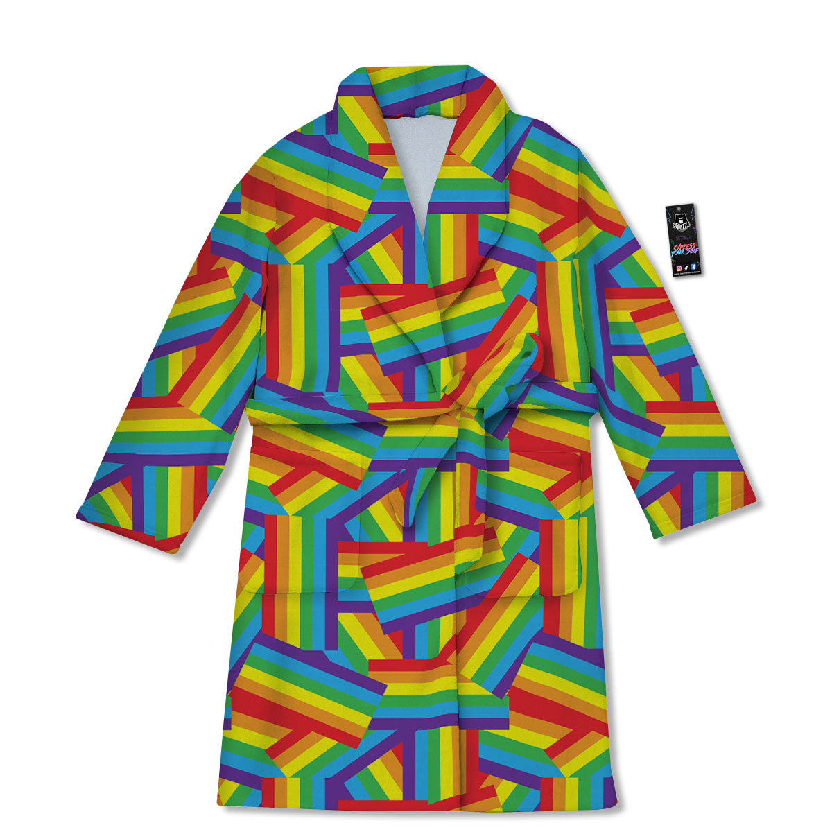 Rainbow Flag LGBT Pride Pattern Bathrobe-grizzshop