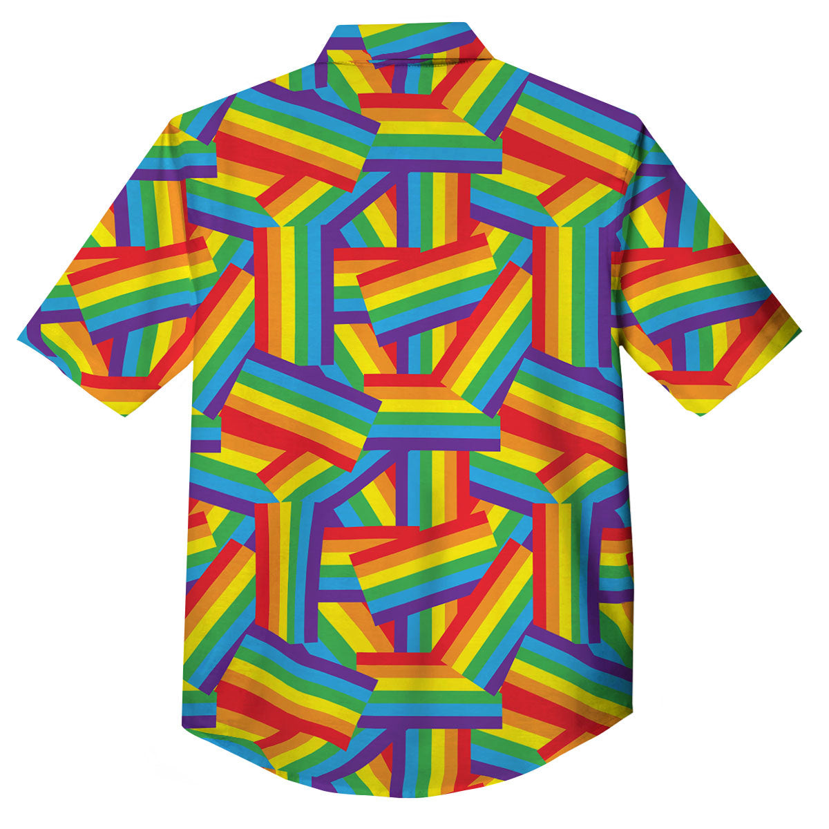 Rainbow Flag LGBT Pride Pattern Button Up Shirt-grizzshop