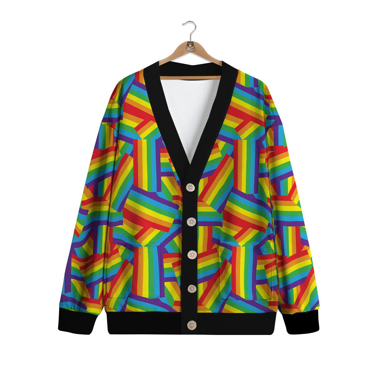 Rainbow Flag LGBT Pride Pattern Cardigan-grizzshop