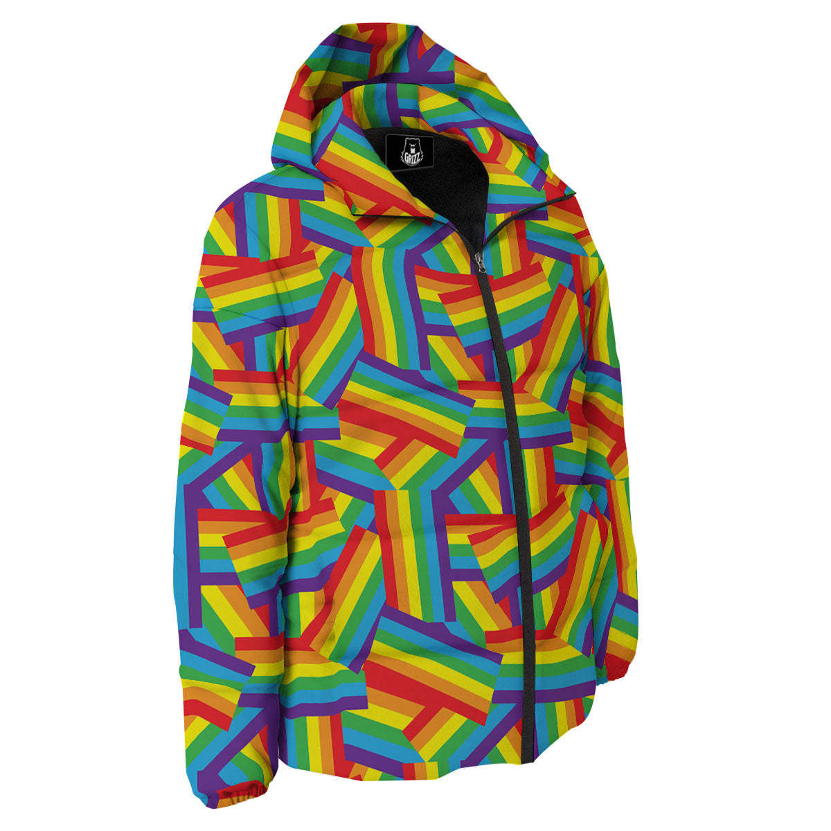 Rainbow Flag LGBT Pride Pattern Down Jacket-grizzshop