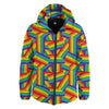 Rainbow Flag LGBT Pride Pattern Down Jacket-grizzshop