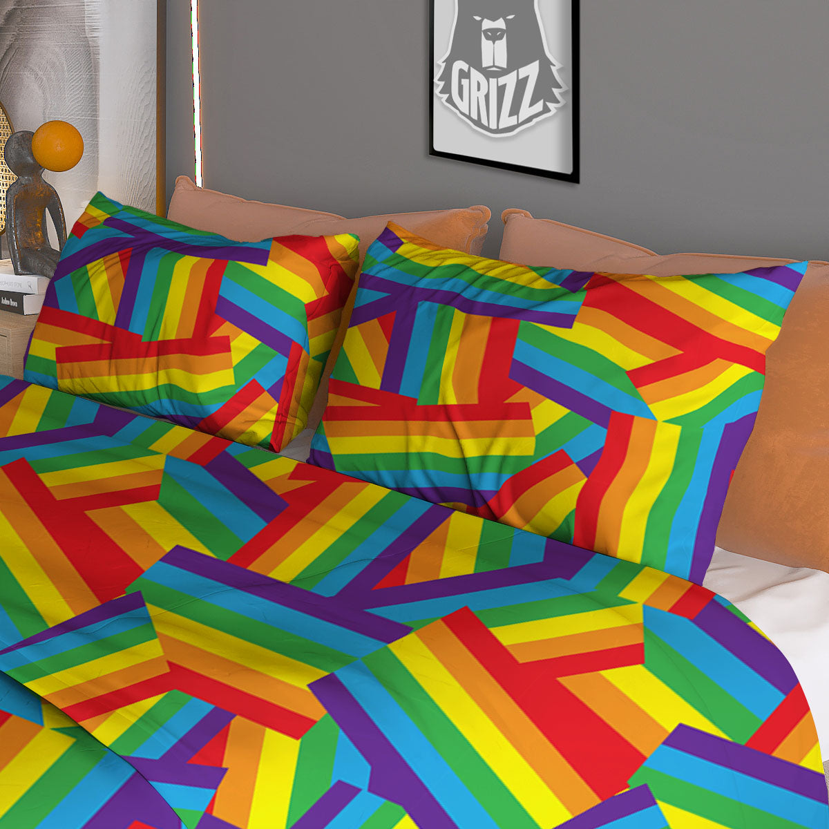 Rainbow Flag LGBT Pride Pattern Duvet Cover Bedding Set