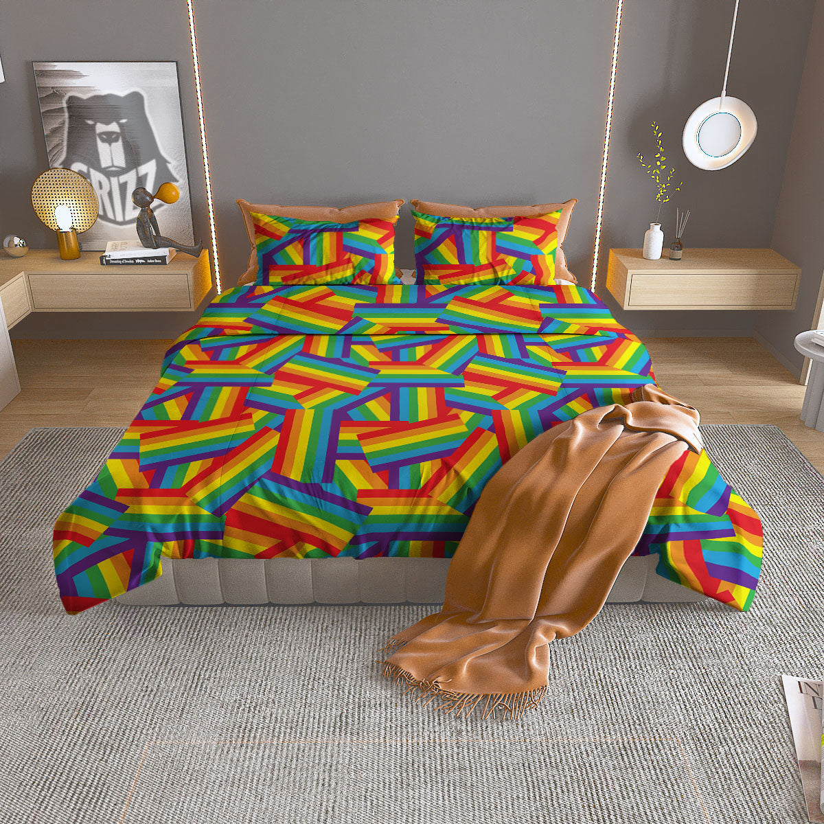 Rainbow Flag LGBT Pride Pattern Duvet Cover Bedding Set