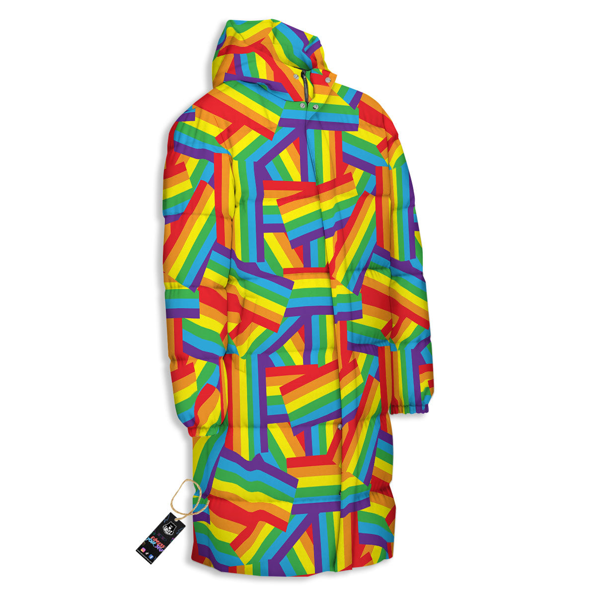 Rainbow Flag LGBT Pride Pattern Long Down Jacket-grizzshop