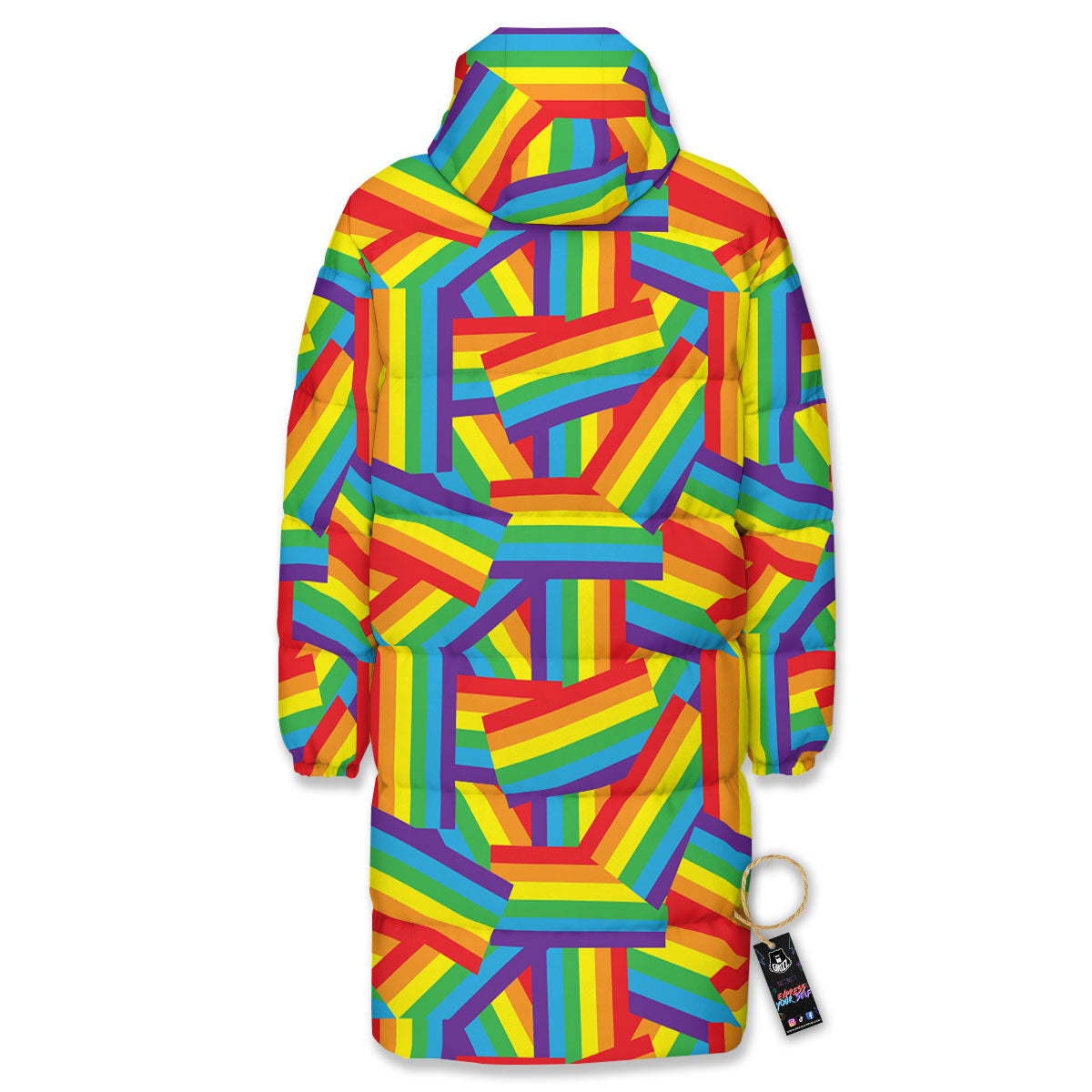 Rainbow Flag LGBT Pride Pattern Long Down Jacket-grizzshop