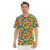 Rainbow Flag LGBT Pride Pattern Men's Golf Shirts-grizzshop