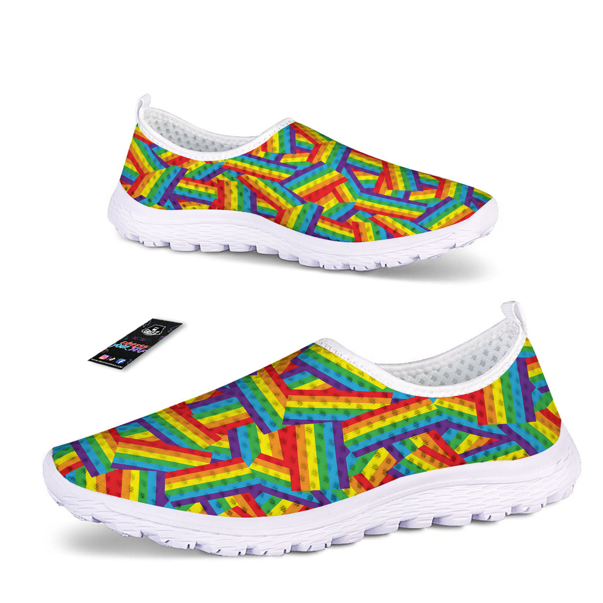 Rainbow Flag LGBT Pride Pattern Nurse Shoes-grizzshop