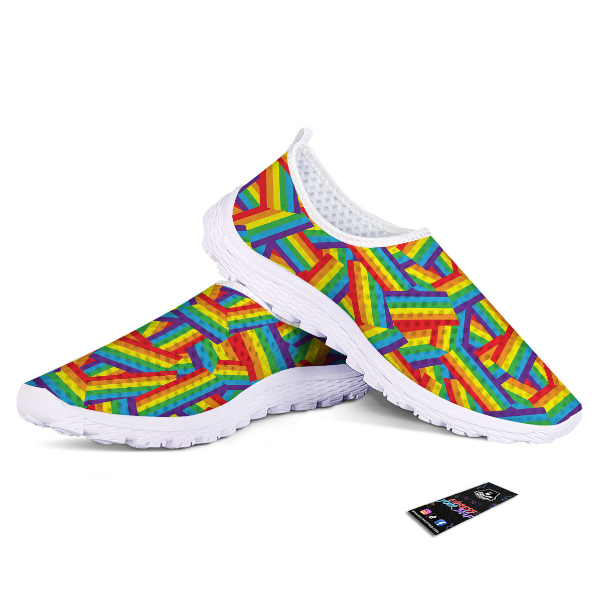 Rainbow Flag LGBT Pride Pattern Nurse Shoes-grizzshop