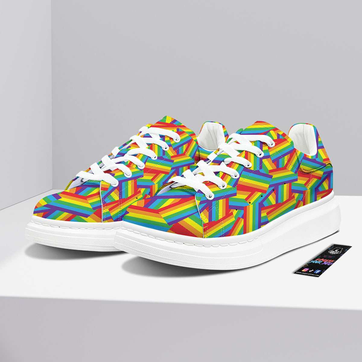 Rainbow Flag LGBT Pride Pattern Platform Shoes-grizzshop