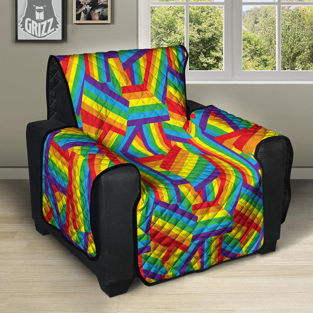 Rainbow Flag LGBT Pride Pattern Recliner Protector-grizzshop