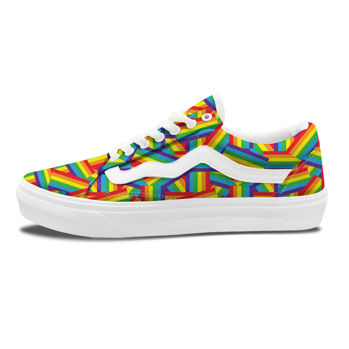 Rainbow Flag LGBT Pride Pattern Skate Shoes-grizzshop