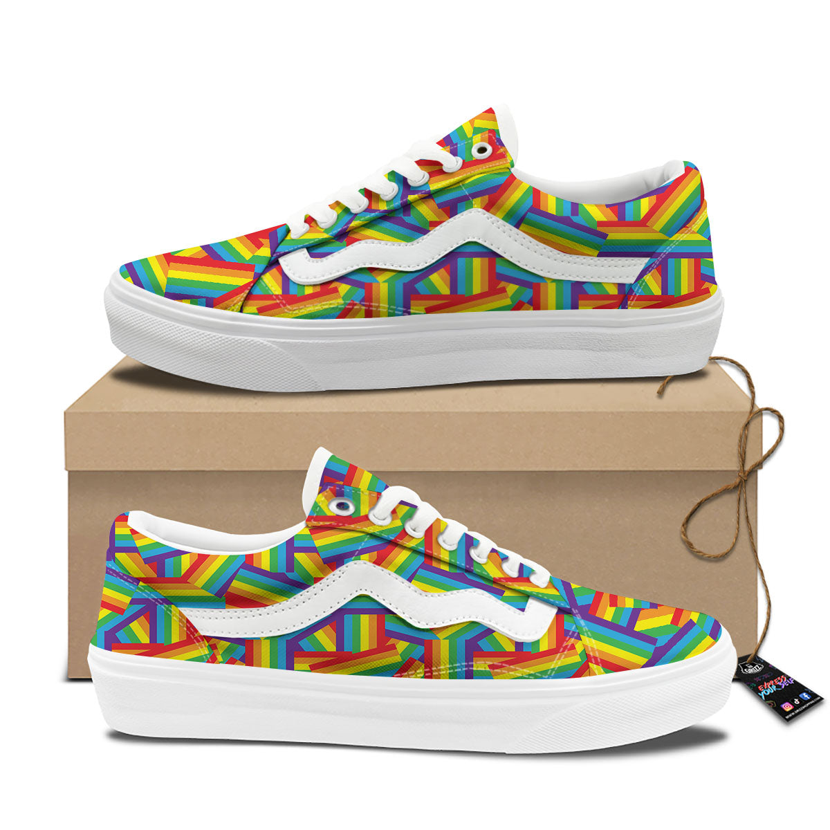 Rainbow Flag LGBT Pride Pattern Skate Shoes-grizzshop