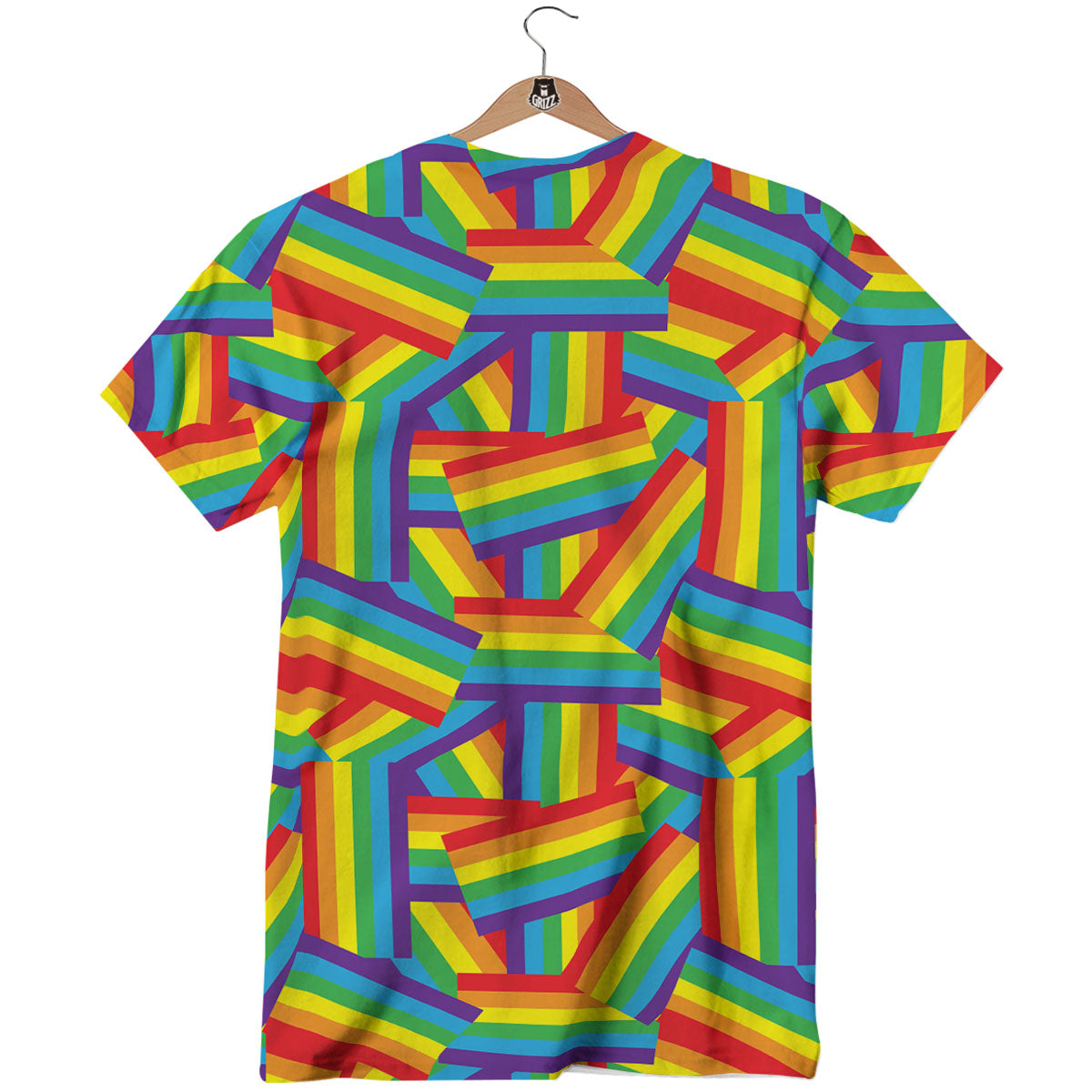 Rainbow Flag LGBT Pride Pattern T-Shirt-grizzshop