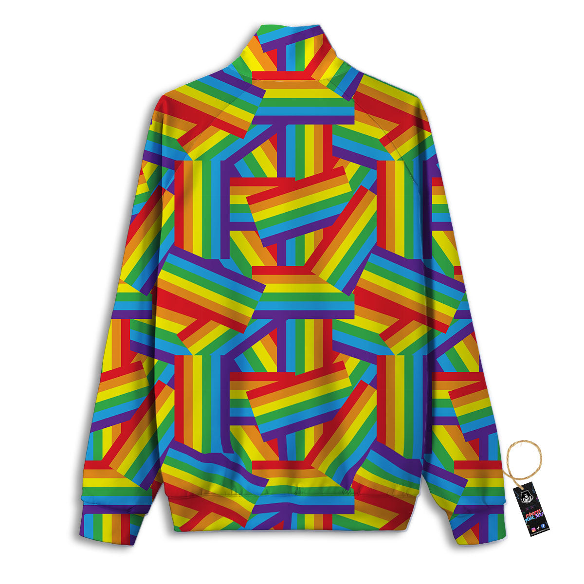 Rainbow Flag LGBT Pride Pattern Track Jacket-grizzshop