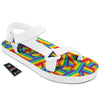 Rainbow Flag LGBT Pride Pattern White Open Toe Sandals-grizzshop