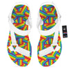 Rainbow Flag LGBT Pride Pattern White Open Toe Sandals-grizzshop