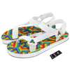 Rainbow Flag LGBT Pride Pattern White Open Toe Sandals-grizzshop