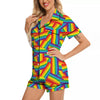 Rainbow Flag LGBT Pride Pattern Women Silk Pajamas-grizzshop