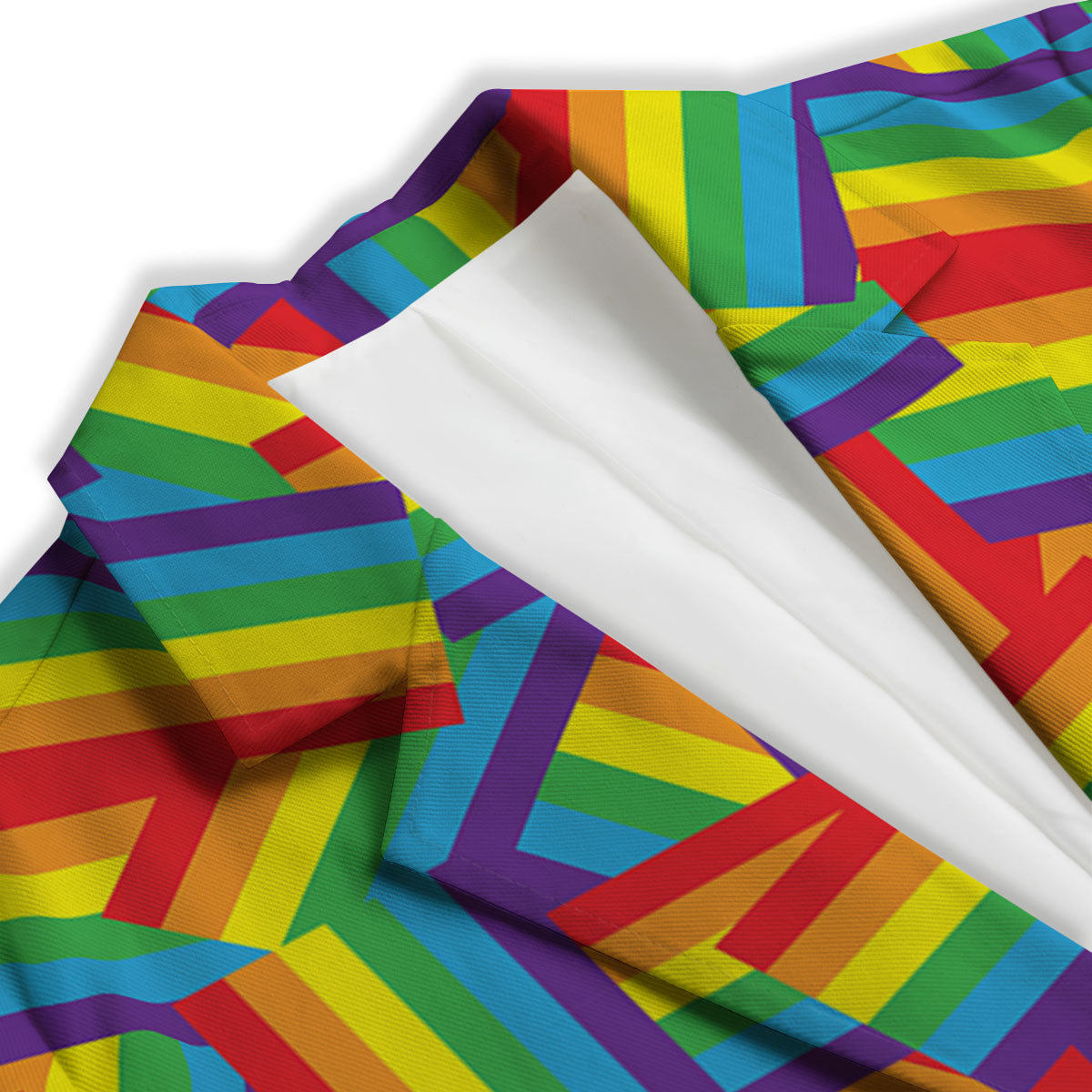 Rainbow Flag LGBT Pride Pattern Women's Blazer-grizzshop